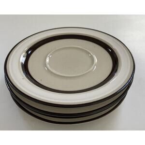 Dachi Mid Century Modern Saucer Plates Akey White 70s Retro Lot 4‎ Made in JAPAN